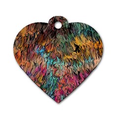 Oil Paint Dog Tag Heart (two Sides) by Bajindul