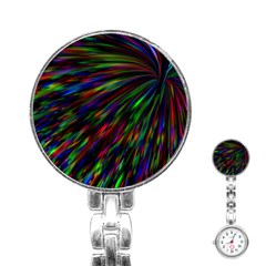 Explosion Fireworks Rainbow Stainless Steel Nurses Watch by Bajindul
