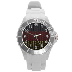 Germany Flag Hexagon Round Plastic Sport Watch (l) by HermanTelo