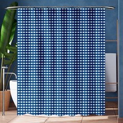 Gingham Plaid Fabric Pattern Blue Shower Curtain 60  X 72  (medium)  by HermanTelo