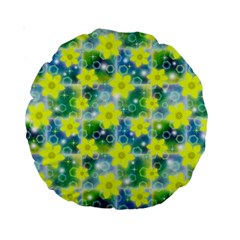 Narcissus Yellow Flowers Winter Standard 15  Premium Round Cushions by HermanTelo