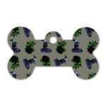 Gothic Girl Rose Grey Pattern Dog Tag Bone (Two Sides) Front