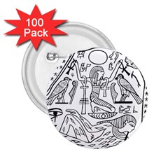 Egyptian Hieroglyphics History Seb 2 25  Buttons (100 Pack)  by Sudhe