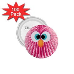 Bird Fluffy Animal Cute Feather Pink 1 75  Buttons (100 Pack)  by Sudhe