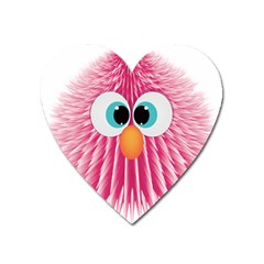 Bird Fluffy Animal Cute Feather Pink Heart Magnet by Sudhe