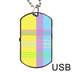 Easter Background Easter Plaid Dog Tag Usb Flash (one Side) by Simbadda