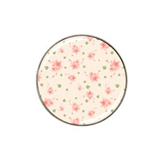 Pink Flowers Pattern Spring Nature Hat Clip Ball Marker (4 Pack) by TeesDeck