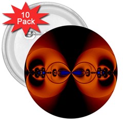 Abstract Artwork Fractal Background Black Orange 3  Buttons (10 Pack)  by Sudhe