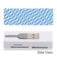 Geometric Blue Shades Diagonal Memory Card Reader (stick) by Bajindul