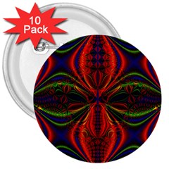 Abstract Art Fractal 3  Buttons (10 Pack)  by Sudhe