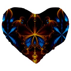 Abstract Art Fractal Artwork Large 19  Premium Heart Shape Cushions by Pakrebo