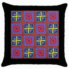 Shapes In Squares Pattern                       Throw Pillow Case (black) by LalyLauraFLM