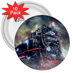 Steam Locomotive Br 99 Historically 3  Buttons (10 Pack)  by Wegoenart
