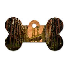 Architecture Buildings City Bridge Dog Tag Bone (one Side) by Wegoenart