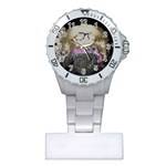 Cat Ears Doll Stained Glass Plastic Nurses Watch Front