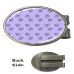 Zodiac Bat Lilac Money Clips (Oval)  Front