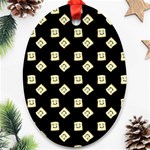 Happy Toast Black Ornament (Oval) Front