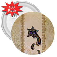 The Fantasy Eye, Mandala Design 3  Buttons (100 Pack)  by FantasyWorld7
