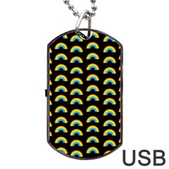 Pride Rainbow Flag Pattern Dog Tag Usb Flash (two Sides) by Valentinaart