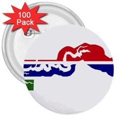 Gambia Flag Map Geography Outline 3  Buttons (100 Pack)  by Sapixe