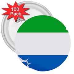 Sierra Leone Flag Map Geography 3  Buttons (100 Pack)  by Sapixe