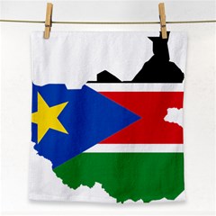 South Sudan Flag Map Geography Face Towel by Sapixe