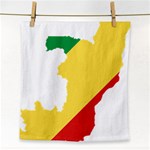 Congo Flag Map Geography Outline Face Towel Front