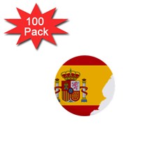 Spain Country Europe Flag Borders 1  Mini Buttons (100 Pack)  by Sapixe