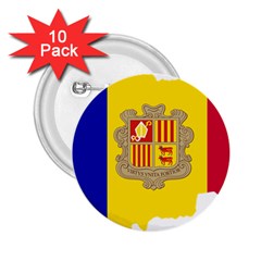 Andorra Country Europe Flag 2 25  Buttons (10 Pack)  by Sapixe
