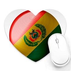 Bolivia Flag Country National Heart Mousepads by Sapixe