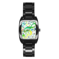 Circle Music Pattern Stainless Steel Barrel Watch by HermanTelo