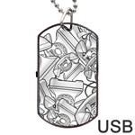 Phone Dial Communication Technology Dog Tag USB Flash (Two Sides) Front