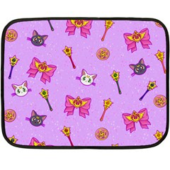 Moon Double Sided Fleece Blanket (mini)  by Mezalola