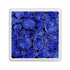Neon Abstract Cobalt Blue Wood Memory Card Reader (square) by Bajindul