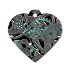 Gears Machine Machines Dog Tag Heart (two Sides) by Bajindul