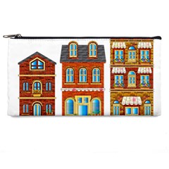 City Buildings Brick Architecture Pencil Cases by Simbadda