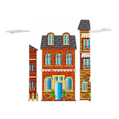 City Buildings Brick Architecture Lightweight Drawstring Pouch (s) by Simbadda