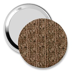 Knitted Wool Brown 3  Handbag Mirrors by snowwhitegirl