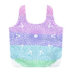 Vintage Pastel Mandala White Full Print Recycle Bag (l) by snowwhitegirl