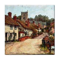 East Budleigh Devon Uk Vintage Old Tile Coaster by Sudhe