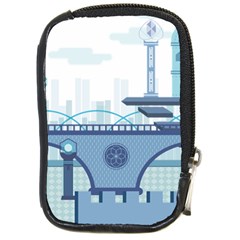 Blue City Building Fantasy Compact Camera Leather Case by Sudhe