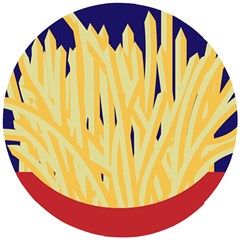 French Fries Potato Snacks Food Wooden Puzzle Round by Simbadda