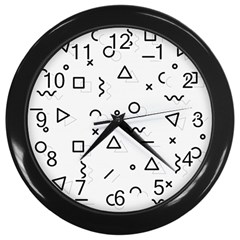 Memphis Pattern Wall Clock (black) by Vaneshart