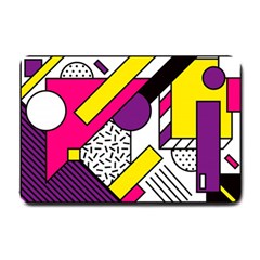 Memphis Colorful Background With Stroke Small Doormat  by Vaneshart