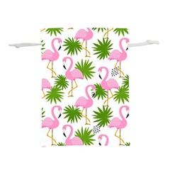 Seamless Pattern With Cute Flamingos Lightweight Drawstring Pouch (s) by Vaneshart