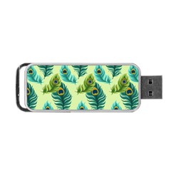 Peacock Feather Pattern Portable Usb Flash (two Sides) by Vaneshart