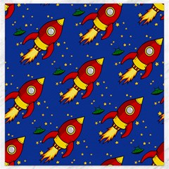 Space Rocket Pattern Canvas 16  X 16  by Vaneshart