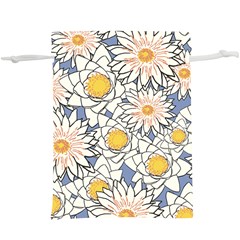 Flowers Pattern Lotus Lily  Lightweight Drawstring Pouch (xl) by HermanTelo