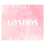 Paris, London, New York Double Sided Flano Blanket (Small)  50 x40  Blanket Back