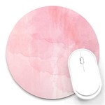 Pink blurry pastel watercolour ombre Round Mousepads Front
